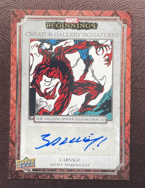 Marvel Signatures 2022 MARVEL BEGINNINGS CREATOR GALLERY SIGNATURES AUTO CARNAGE MARK ...