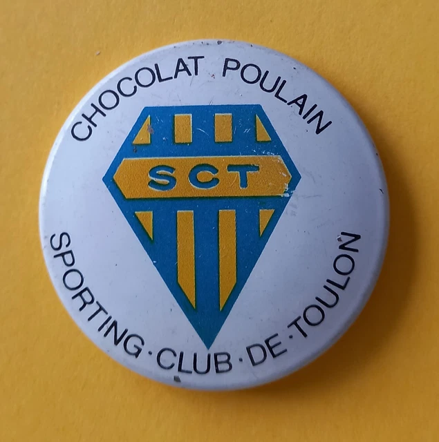 BADGE CHOCOLAT POULAIN tôle sérigraphiée Union Sportive Tyrossaise U.S