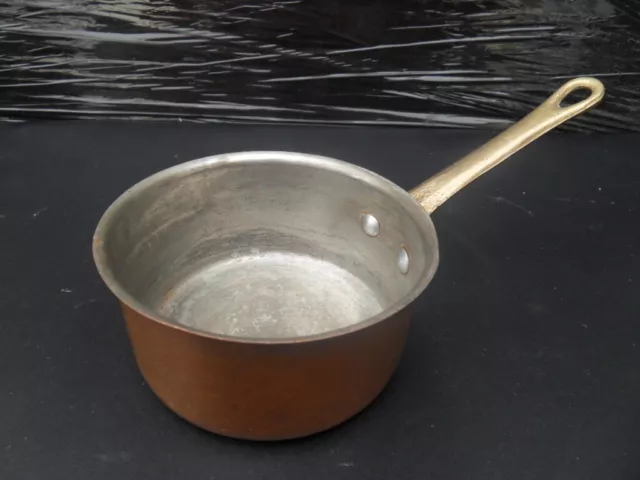 Petite casserole poele cuivre etamé french copper pan stove