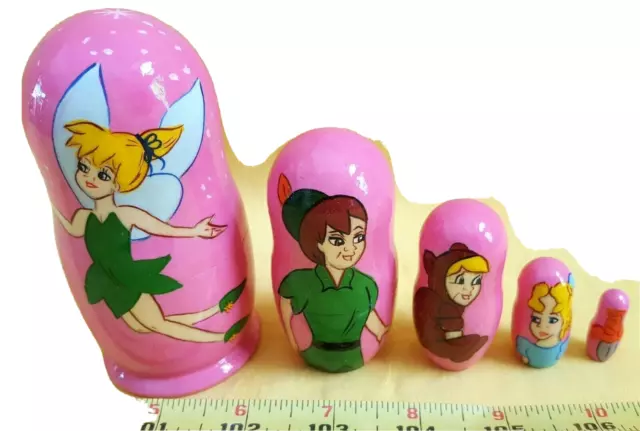 Tinker Bell Nesting Doll/Handmade/5-pieces Set/Wood/Russia