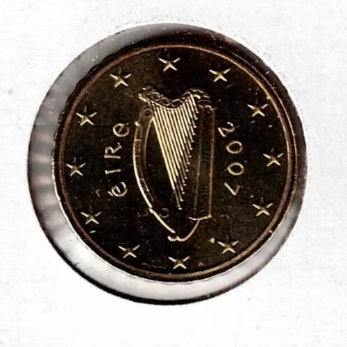 2007 Ireland Brilliant Uncirculated 10 Cent Euro Harp and Map Coin!