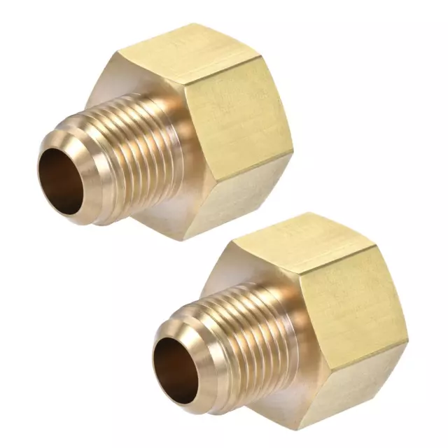 Brass Pipe fitting, 3/8 SAE Flare Male 1/2 SAE Female Thread, Adapter, 2Pcs