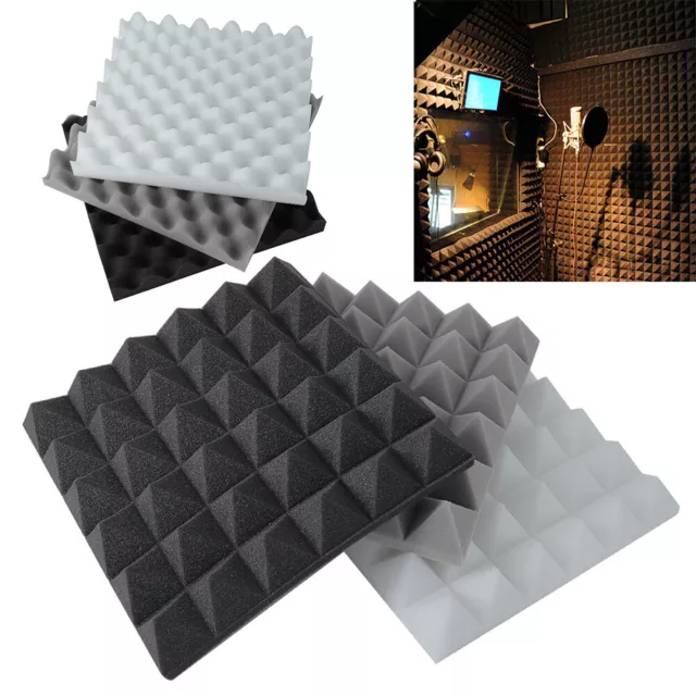 12Pcs Studio Acoustic Wall Tiles Panels Sound Proofing Insulation Foam 30 x 30cm