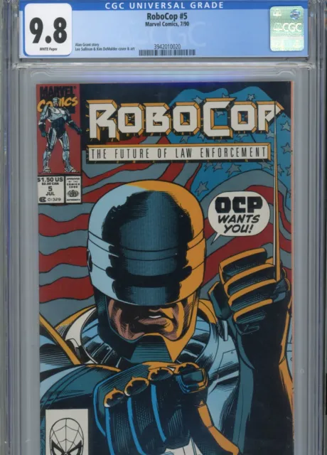 Robocop #5 Mt 9.8 Cgc White Pages Grant Story Lee Sullivan Cover And Art