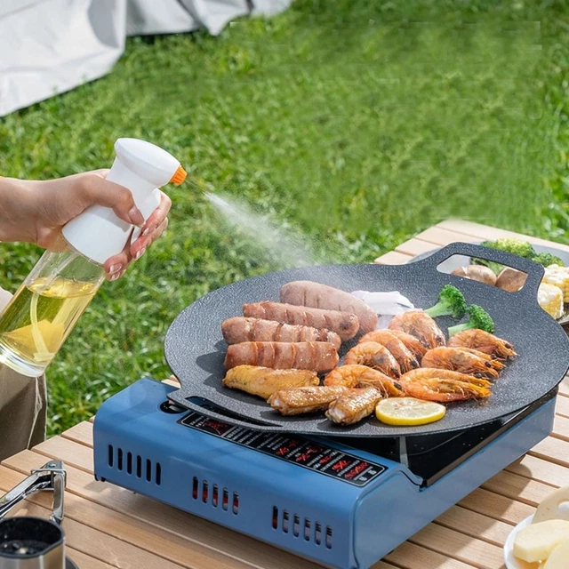 TRAVEL CAMPING FRYING Pan Non Stick Barbecue Plate Outdoor Grill