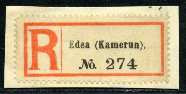 Kamerun Reko - Zettel  Edea  Nr. 274 R links  durchstochen