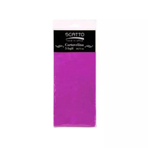 5 FOGLI di CARTA VELINA SCATTO 50X75 CM 17 GR colore viola per fioristi