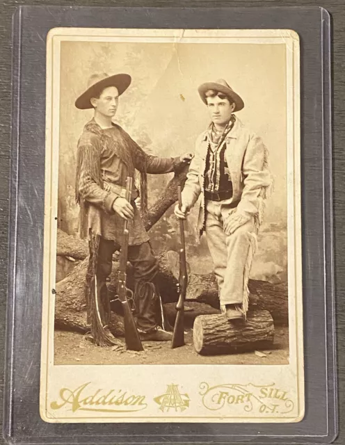Antique Western Cabinet Card Photo of Oklahoma Cowboys