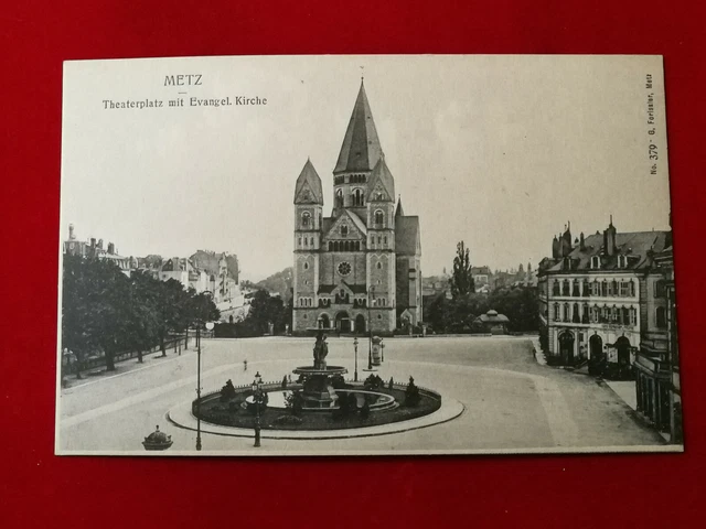 CPA - 57 - METZ - Theaterplatz mit Evangel. Kirche