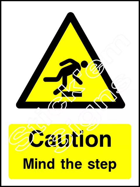 Caution Mind the step - Autocollants et panneaux WARN0047G