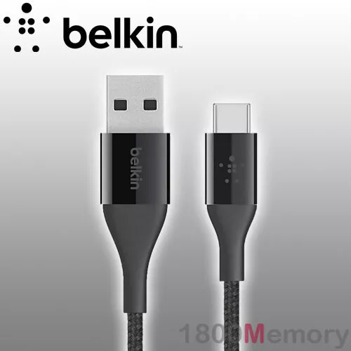 Belkin Duratek USB-C to USB A Charge Cable Strap Kevlar Double Braided Black