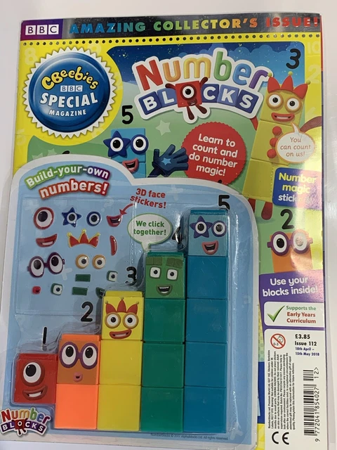CBEEBIES NUMBERBLOCKS MAGAZINE Issue 112 With Number Blocks Toy 1-5 ...