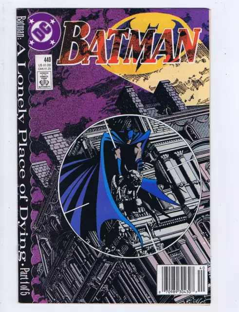 Batman #440 DC Pub 1989 A Lonely Place of Dying ! Part 1 of 5