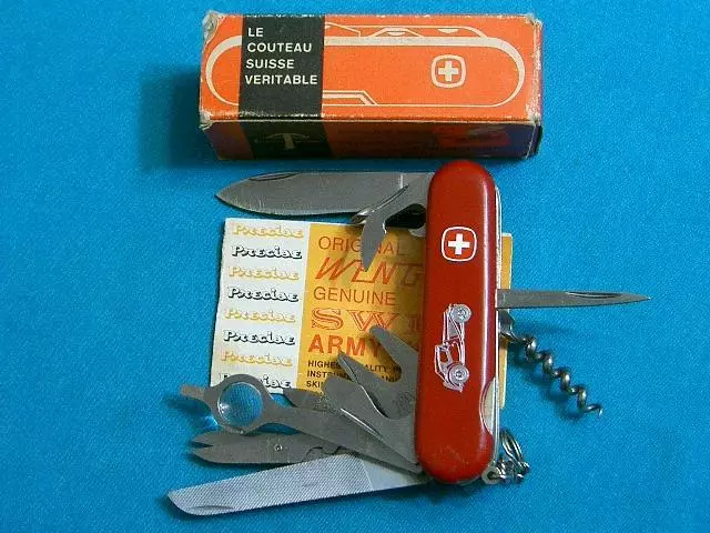 Rare Vintage Wenger Delemont Motorist Sak Swiss Army Sportsmans Survival Knife