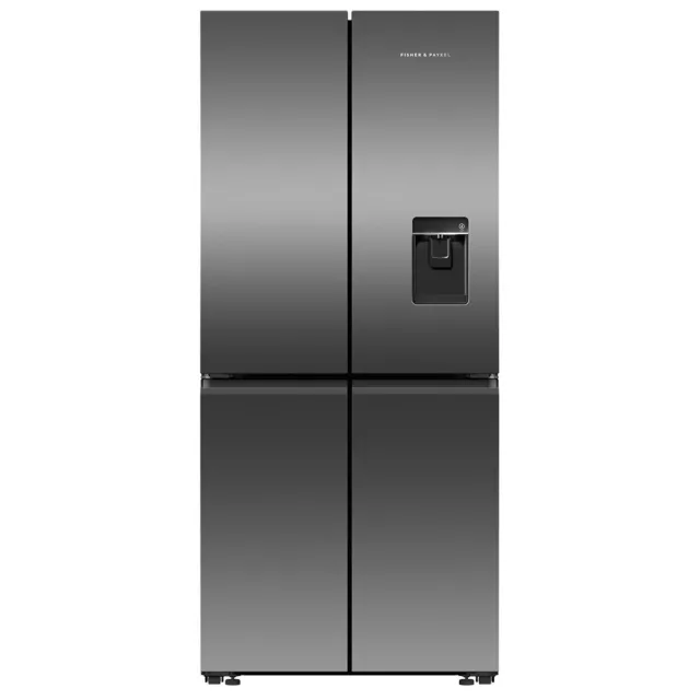 Fisher & Paykel 498L Quad Door Refrigerator Freezer with Ice and Water Black ...