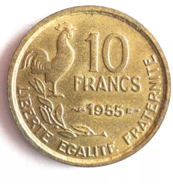 1955 France 10 Francs - Excellent Vintage Pièce de Monnaie France Poubelle #8