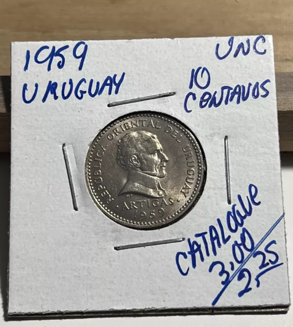 1959 Uruguay 10 Centesimo UNC (INV F)