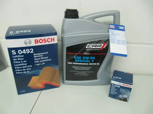 BOSCH Ölwechselsatz und 5Ltr. CAR 5W30 Motoröl FORD Mondeo III