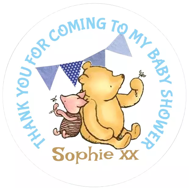 48 Personalised Baby Shower Party Bag Stickers Sweet Bag Seals 40mm Labels