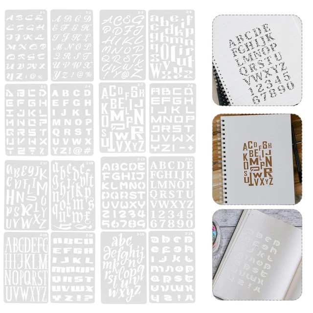 Block Letters Using Ruler 20 SHEETS LETTER Combination Template Ruler Number Stencils for ...