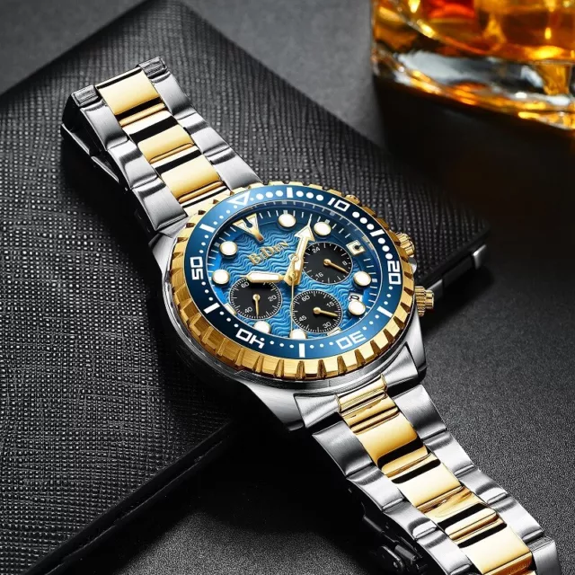 Mens Wrist Watch Luxury Designer Chronograph Waterresist Date Analogue Sports UK