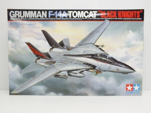 TAMIYA 61114 1:48 Grumman F-14A Tomcat - Faithful Replica, Plastic Kit, Crafts, Model Kit, Assembly, Unpainted, Multicolour
