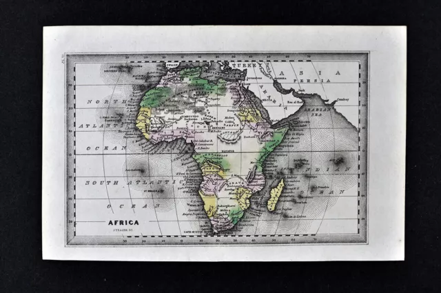 1834 Carey Map Africa Capetown South Guinea Congo Egypt Nubia Madagascar Morocco