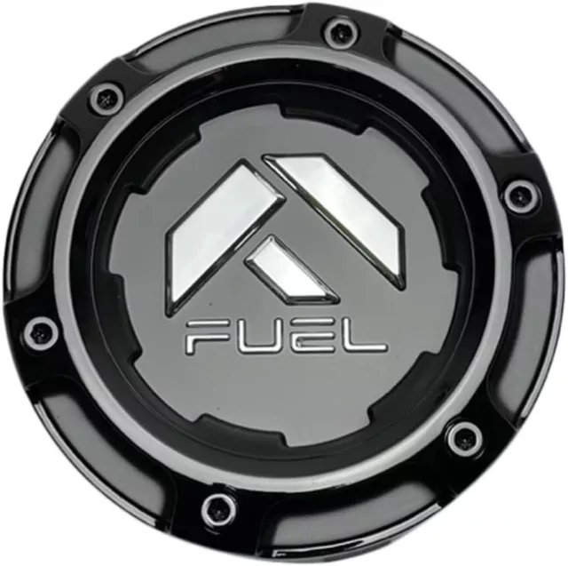 Fuel Gloss Black/Chrome Logo Snap In Wheel Center Cap 1005-49TBLD