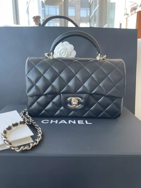 FWRD Renew Chanel Matelasse Lambskin Single Flap Shoulder Bag in Black