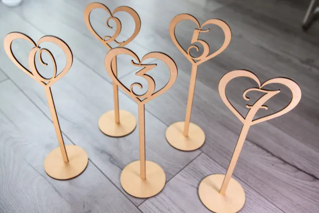 Freestanding Wooden Table Numbers - Balloon Weights - Wedding - Craft MDF Party