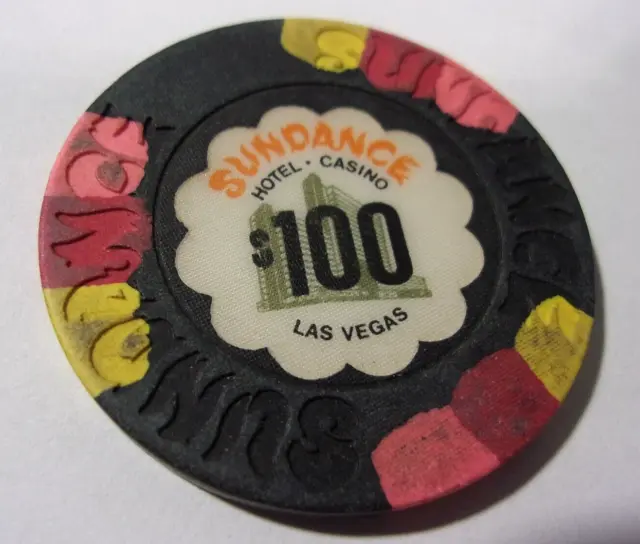 SUNDANCE HOTEL CASINO $100 *DAMAGED* gaming poker chip - Las Vegas, NV