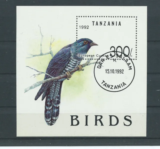 Block  Vögel , Birds Europäischer Kuckuck Tansania gestempelt schöner Block