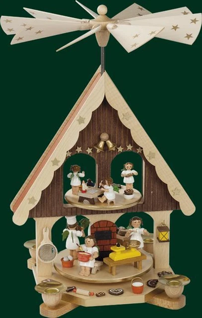 Rudolphs Schatzkiste Pirámide Colgante para 8 Luz de Té Seiffener