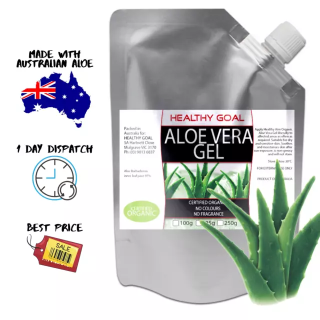 Australian ALOE VERA GEL 100g Certified Organic Skin DIY Ingredient Premium