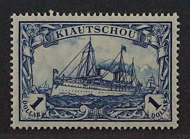 1905, KIAUTSCHOU 35 PF I, Kaiserjacht 1 D. PLATTENFEHLER, Originalgummi, 300,-€