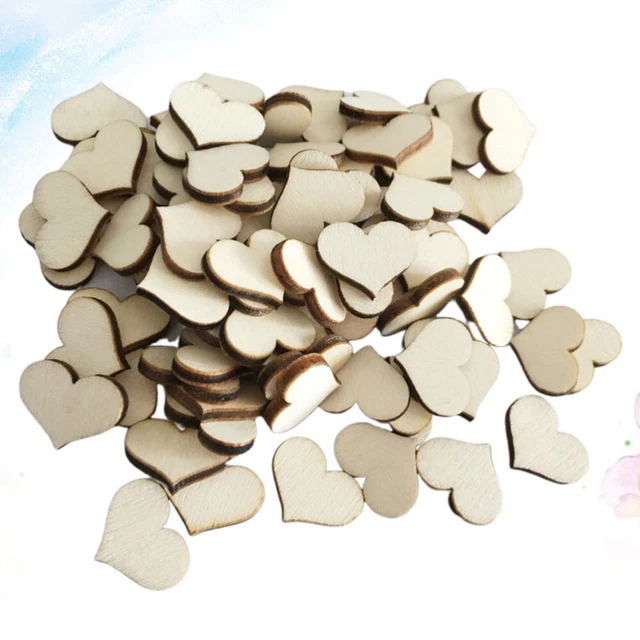 300 PIEZAS Adornos de Madera Corazón Decoración Para Mesa De Navidad Decoración