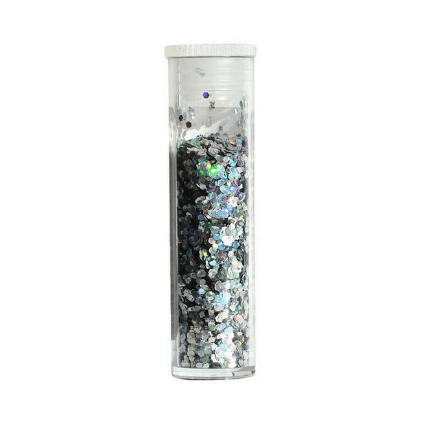 Poudre de paillettes hologrammes argenté, ultra fine, 2,5 g