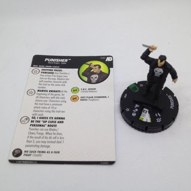 Heroclix Avengers Defenders War set Punisher #030 Uncommon figure w/card!