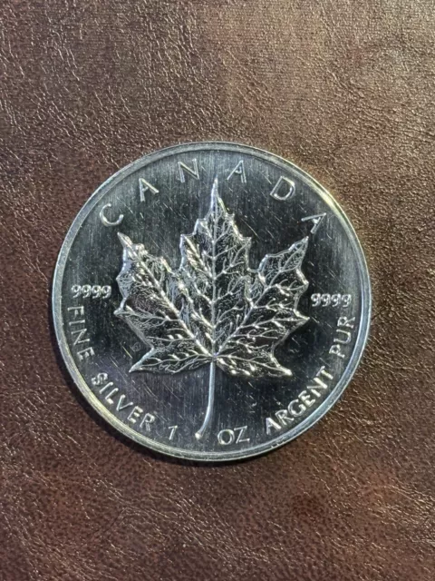 Kanada 5 Dollar 1 Unze 1996 1 oz Silber Maple Leaf Stempelglanz in Kapsel