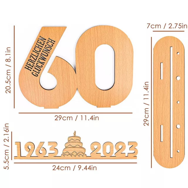 Friends Family Wooden 60th Birthday Sign Guest Book Personalizable Gift Numbers