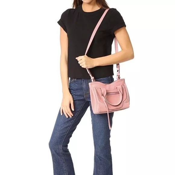 Elizabeth and James Andie Mini Satchel Pink Suede Leather Crossbody Bag $375