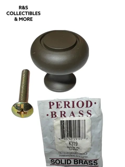 K319 Oil Rubbed Bronze 1 1/4" Solid Brass Mushroom Cabinet Knob Pull Keeler
