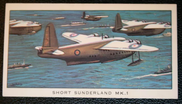 SHORT SUNDERLAND MK1  Flying Boat Formation   Vintage Card  LB06