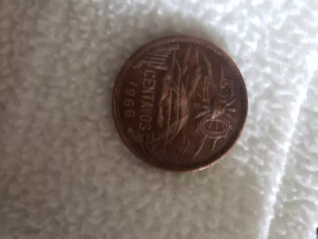 1966 Estados Unidos Mexicanos 20 Centavos / 20 Cent Mexican Coin 1966