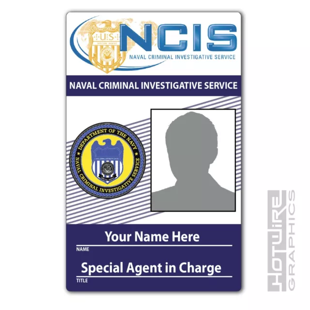 PERSONALISED Printed Novelty ID- NCIS Prop Badge Special Agent - TV Show