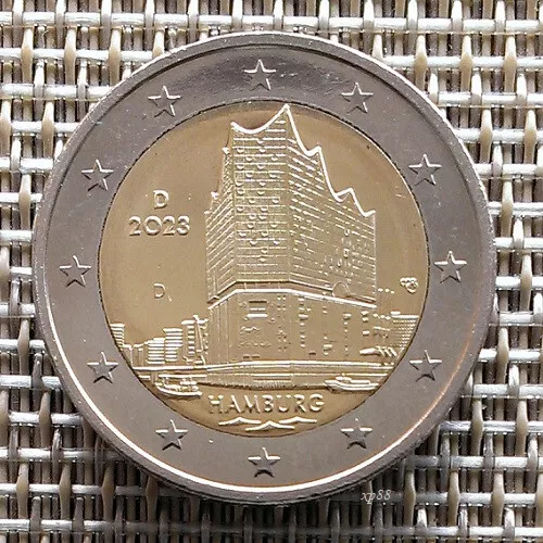 2 Euro Gedenkmünze Deutschland 2023 D, Hamburg  Elbphilharmonie =