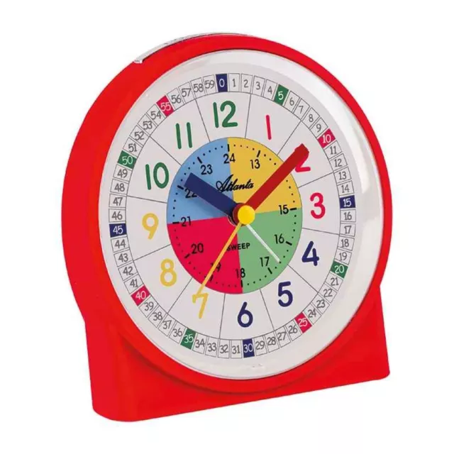 Atlanta Analogique Réveil pour Enfants Quartz Rouge Plastique Fonction Alarme