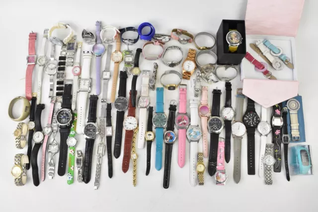 Job Lot Of Various Wrist Watches Ladies Gents Kids Untested Spares & Repairs