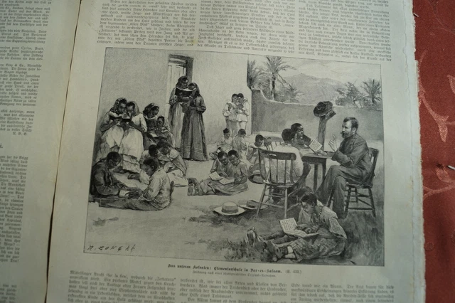 Zeitungsdruck 1898 A / Deutsch ostafrika Daresalam Schule Franz Müller-Münster