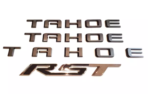 4x Car Rear Badge Side Door Emblem Stickers Matte Black For Chevrolet Tahoe RST